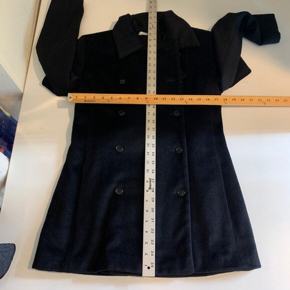 Saks Fifth Avenue Peacoat Womens 10 Black Fleece Shoulder Pads Outerwear Blazer - Picture 8 of 12